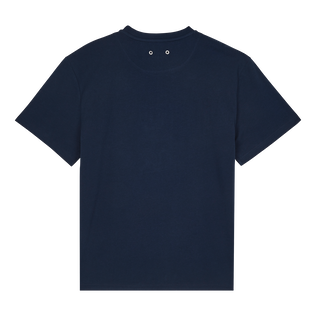 Camiseta de algodón orgánico con estampado Sud para hombre Azul marino vista trasera