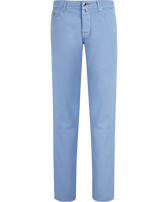Jeans uomo a 5 tasche in drill di lino tinta unita Divine vista frontale