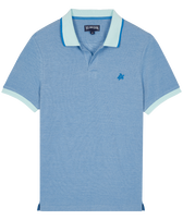 Polo en piqué de algodón de color liso cambiante para hombre Thalassa vista frontal