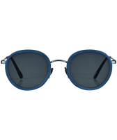 White Tulipwood Women and Men Sunglasses - VBQ x Shelter Navy front view