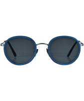 White Tulipwood Sonnenbrille für Damen und Herren – VBQ x Shelter Marineblau Vorderansicht