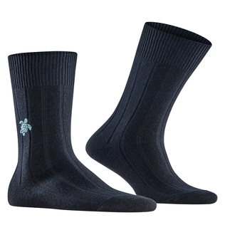 Men Socks Ronde des Tortues - Vilebrequin x Falke Press blue details view 1