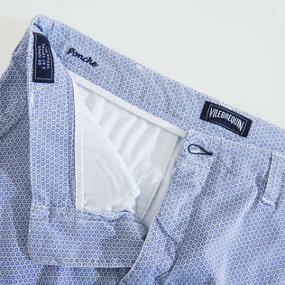 Men Cotton printed Bermuda Shorts Micro Flower White details view 4