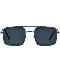Lunettes de soleil bois de tulipier - VBQ x Shelter Bleu marine vue de face