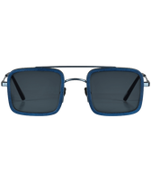 White Tulipwood Sonnenbrille für Damen und Herren – VBQ x Shelter Marineblau Vorderansicht