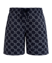 Boys Stretch Swim Shorts Turtle Monogram Navy 正面图