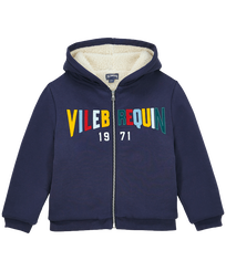 Boys Hooded Zip Sweatshirt Multicolor Vilebrequin Navy front view