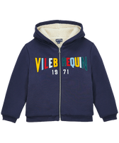 Boys Hooded Zip Sweatshirt Multicolor Vilebrequin Navy front view