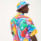 Men Linen Bowling Shirt Faces In Places - Vilebrequin x Kenny Scharf Multicolor details view 3