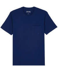 Camiseta de algodón orgánico de color liso para hombre Ink vista frontal
