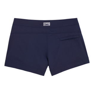 Pantalones cortos de baño en color liso para mujer Azul marino vista trasera