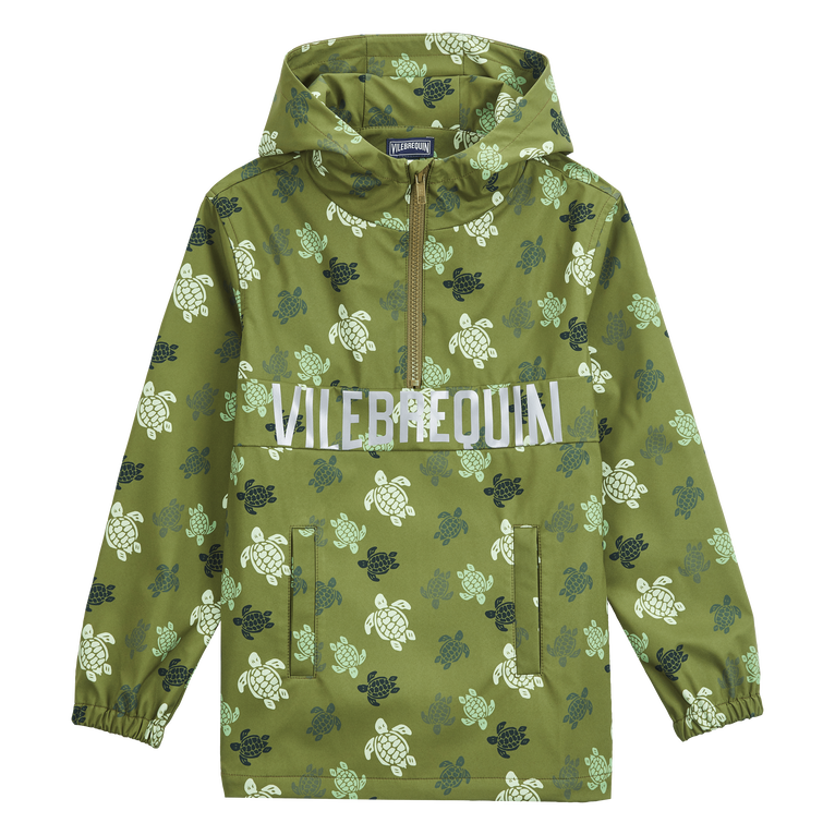 Boys Hooded Jacket Ronde Des Tortues Camo - Jacket - Gamo - Green - Size 14 - Vilebrequin