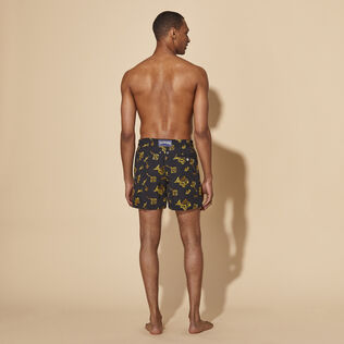 Men Swim Trunks Embroidered Vatel - Limited Edition Black back worn view
