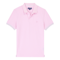 Polo en piqué coton organique homme uni Guimauve vue de face