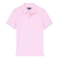 Men Cotton Polo Solid Marshmallow front view