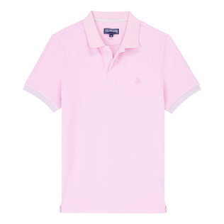 Men Cotton Polo Solid Marshmallow front view