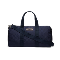 Bolso de viaje para escapadas de fin de semana con estampado de jaquard Turtle Monogram Azul marino vista frontal