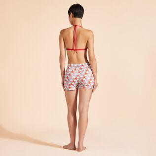 Pantalones cortos de baño con estampado Valentine Stars para mujer Thalassa vista trasera desgastada