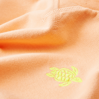 Baumwoll-Sweatshirt mit Rundhalsausschnitt und aufgestickter Schildkröte für Jungen Fluo fire Details Ansicht 1