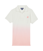 Polo bambino in cotone e lyocell Tie and Dye Peony vista frontale