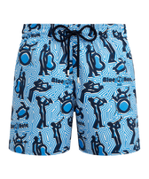 Men Stretch Swim Shorts - Vilebrequin x Blue Note Earthenware front view