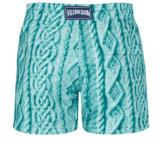 Pantaloncini mare uomo elasticizzati in maglia aran Thalassa vista posteriore