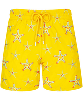 Men Swim Shorts Embroidered Starfish Dance - Limited Edition Sunflower front view