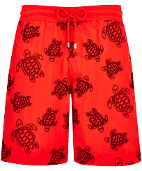 Maillot de bain long homme Ronde Des Tortues Flocké Coquelicot vue de face
