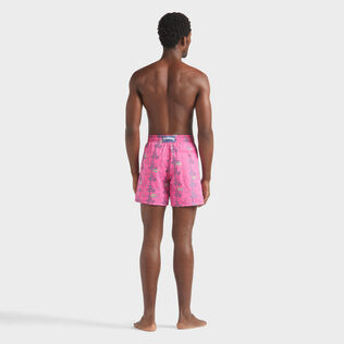 Men Swim Shorts Embroidered Seaweed - Limited Edition Bougainvillea back worn view