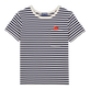 Boys T-Shirt Stripes Navy / white front view