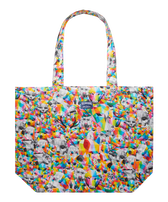 Borsa tote in lino Animals - Vilebrequin x Okuda San Miguel Multicolore vista frontale