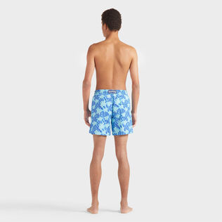 Bañador con estampado Ronde des Tortues y logotipo para hombre Blue topaz vista trasera desgastada