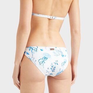 Braguita de bikini de corte brasileño con estampado Medusa and Shells para mujer Blanco detalles vista 2