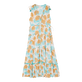 Vestido largo con estampado Iridescent Flowers of Joy para mujer - Vilebrequin x Poupette St Barth Terracotta vista frontal