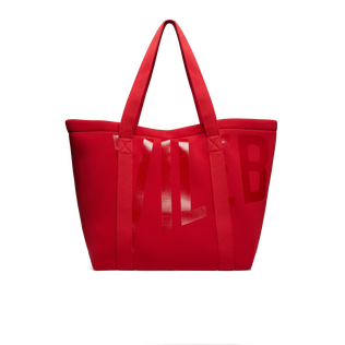 Unisex Neoprene Large Beach Bag Solid Poppy red front view