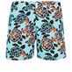 Men Flat Belt Stretch Swim Shorts Screen Turtles Lagoon front view