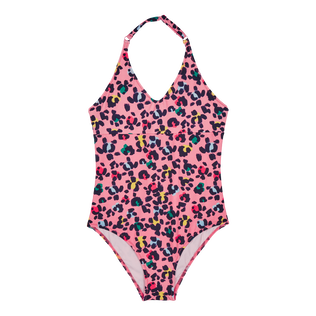 Bañador de una sola pieza con estampado Turtles Leopard para niña Caramelo vista frontal