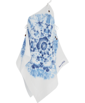 Women Hemp Viscose Scarf Dress Tie & Dye- Vilebrequin x Angelo Tarlazzi Neptune blue front view