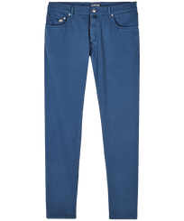 Men Tapored Pants Solid Navy front view