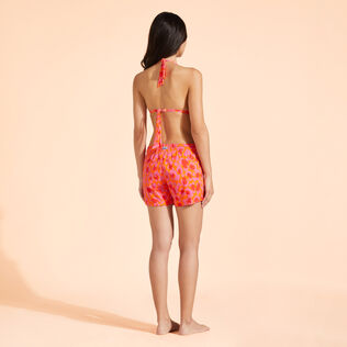 New Leopard 女士游泳短裤 Apricot 背面穿戴视图