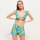 Pantalón corto de baño con cintura plana y estampado Butterflies para mujer Laguna detalles vista 1