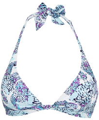 Women Halter Bikini Top Isadora Fish White front view