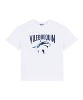 Boys Organic Cotton T-shirt Puffer Print Requins White front view