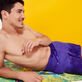Bañador con estampado Ronde De Tortues reactivo al agua para hombre Purple blue detalles vista 3