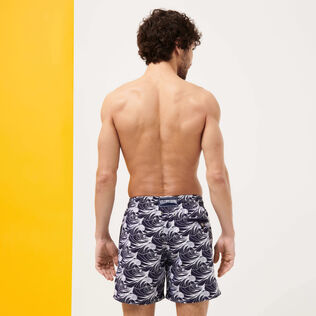 Men Swim Shorts Embroidered Waves - Limited Edition Sapphire back worn view