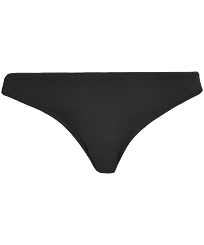Women Midi brief Bikini Bottom Solid Black front view