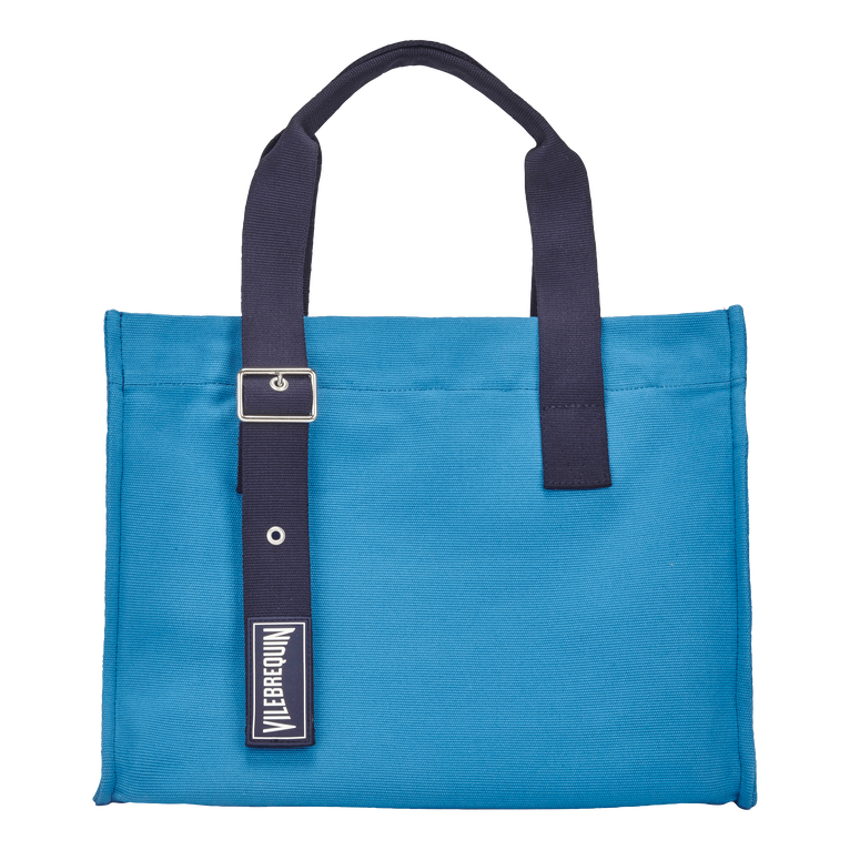 Kleine Einfarbige Strandtasche Aus Baumwolle - Bagmu - Blau