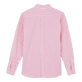 Camicia uomo a righe in seersucker Rosa caramella vista posteriore