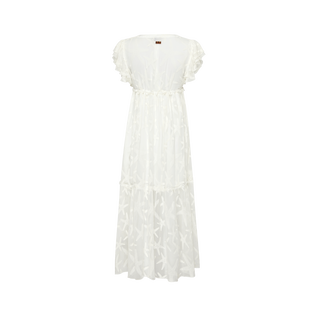 女士 Starfish 长款透明真丝连衣裙 Off white 后视图