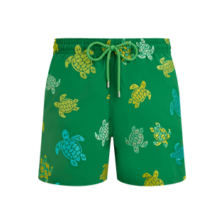 Maillot de bain homme brodé Tortue Multicolore Jungle vue de face